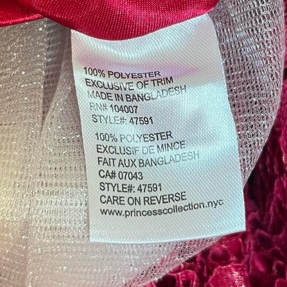 American Princess Red Lace Dress with Bow - Picture 7 of 8